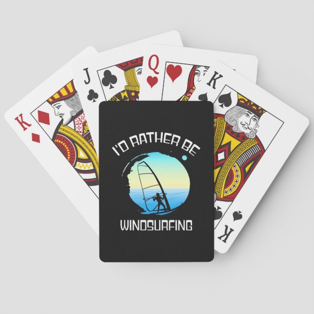 Surfer Would Rather Be Windsurfing Playing Cards (Back)