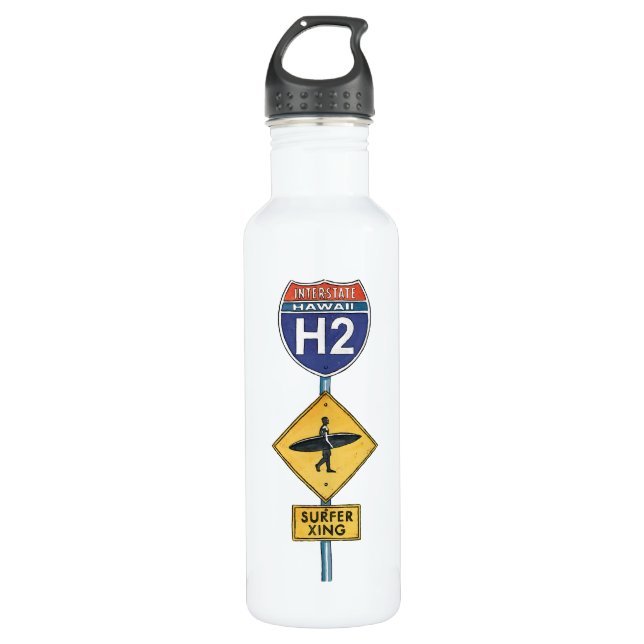 Surfer Xing Vintage Sign 710 Ml Water Bottle (Front)