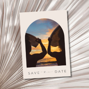 Surfers Beach Wedding Photo Save The Date