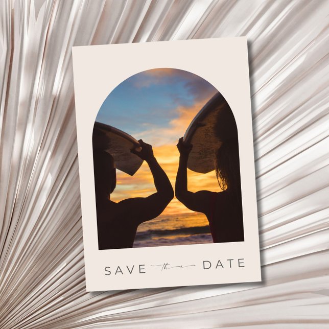 Surfers Beach Wedding Photo  Save The Date (Surfers Beach Wedding Photo Save The Date)