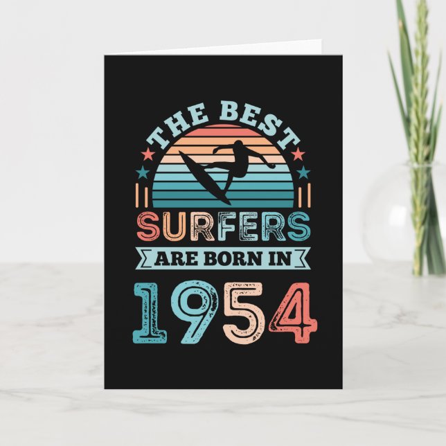 Surfers born 1954 70th Birthday surfing Gift Card (Front)