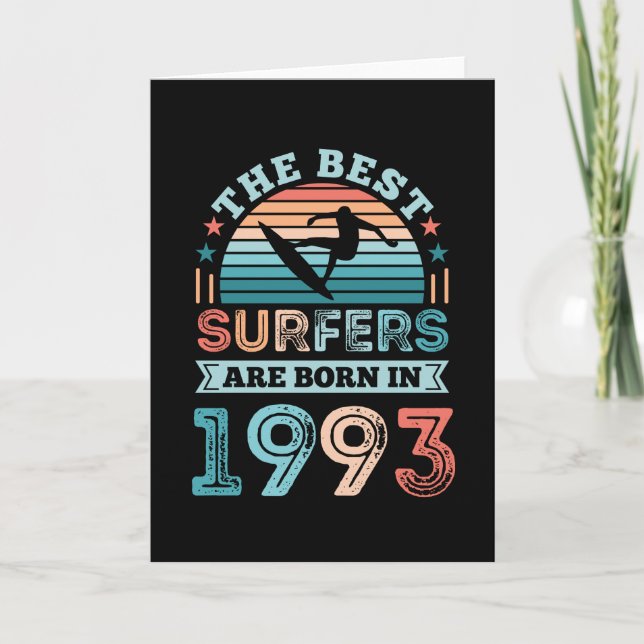 Surfers born 1993 30th Birthday surfing Gift Card (Front)