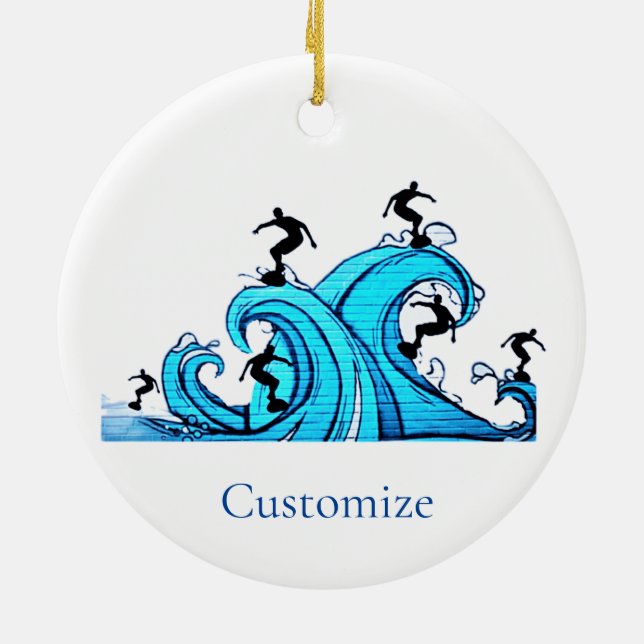 Surfers Everywhere Thunder_Cove  Ceramic Tree Decoration (Back)