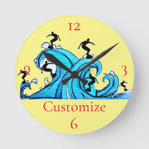 Surfers Everywhere Thunder_Cove  Round Clock