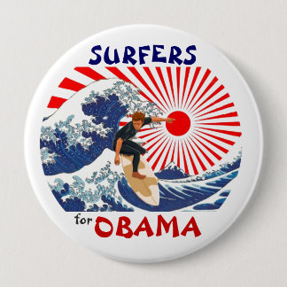 Surfers for Obama 10 Cm Round Badge