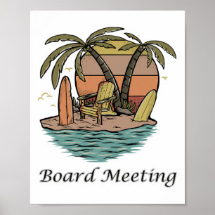 Surfers Meeting, Surf, Surf Board, Funny Surfing Poster