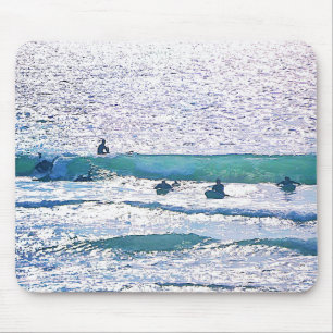 Surfers Ocean Water Art Mouse Pad