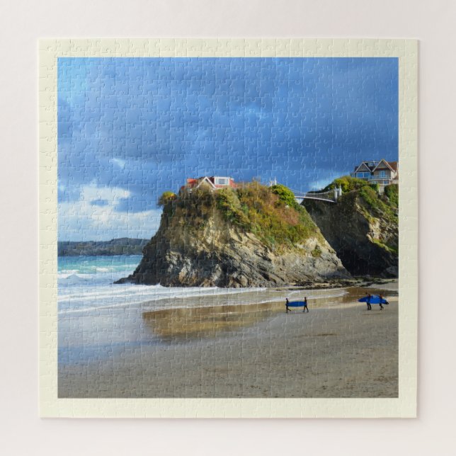 Surfers on Newquay beach Jigsaw Puzzle (Vertical)