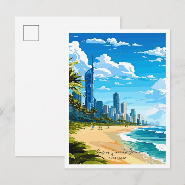 Surfers Paradise Beach Australia Travel  Postcard (Front/Back)
