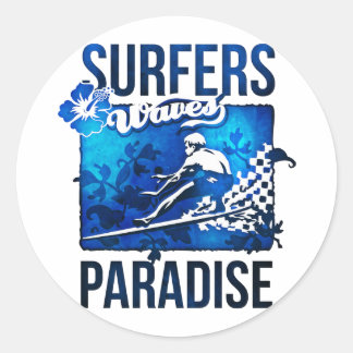 surfers paradise classic round sticker