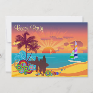 Surfers & Sunset Beach Party Invitation