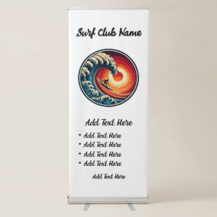 Surfer's Sunset Wave Vertical Retractable Banner