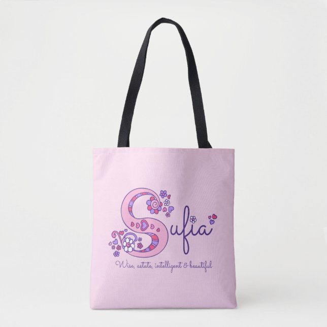Surfia name and meaning monogram bag (Front)