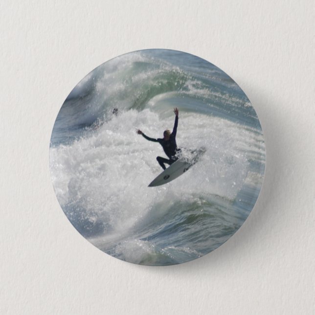 Surfin 6 Cm Round Badge (Front)