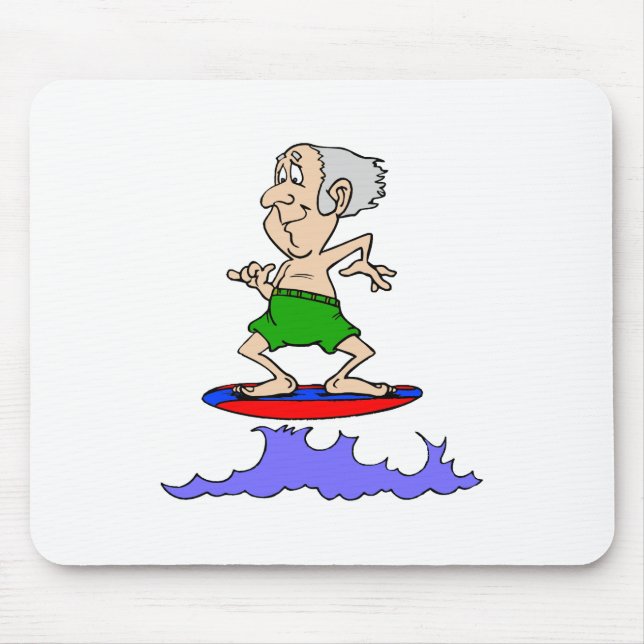 Surfin Grandpa Mouse Mat (Front)