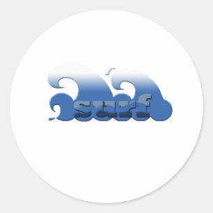 Surfin Wave Classic Round Sticker