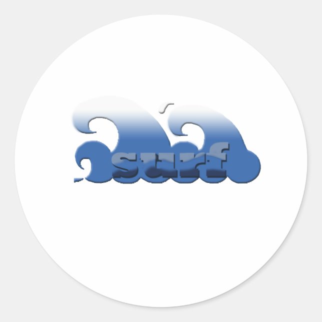 Surfin Wave Classic Round Sticker (Front)