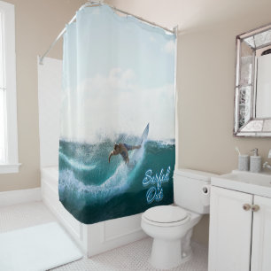 Surfing 11 shower curtain