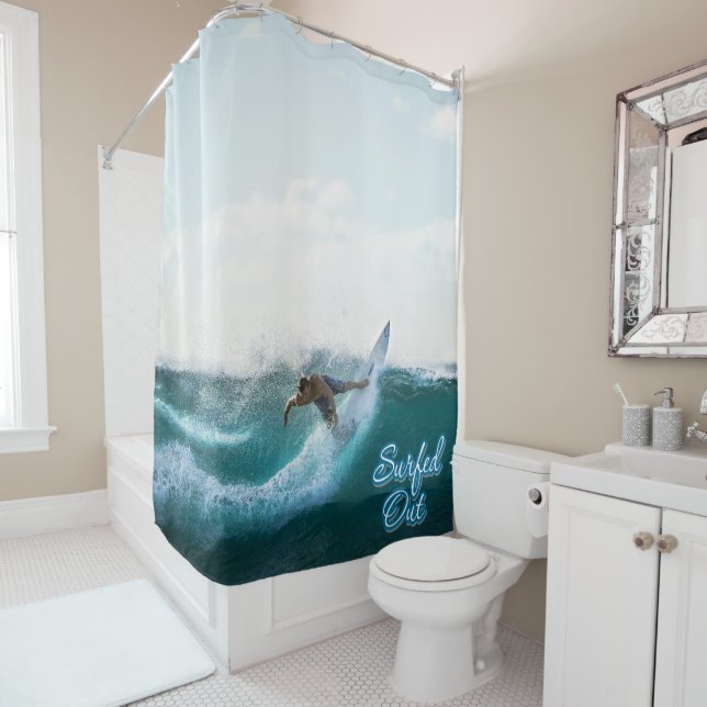 Surfing 11 shower curtain (In Situ)
