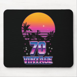 Surfing 1970 Pacific Ocean Sunset 70th Birthday 70 Mouse Mat