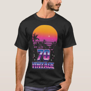 Surfing 1970 Pacific Ocean Sunset 70th Birthday 70 T-Shirt