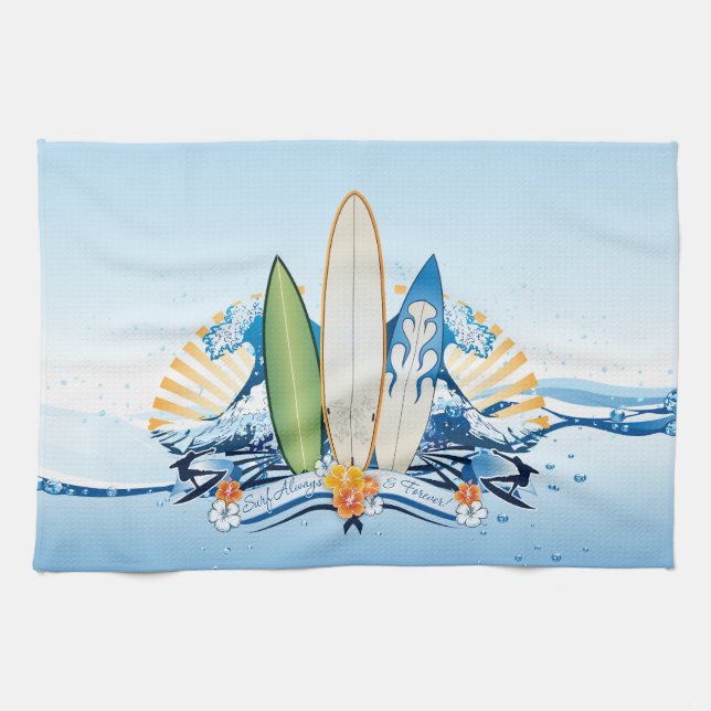 Surfing 2 Kitchen Towels (Horizontal)