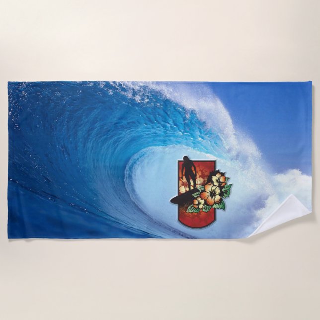 Surfing 3 Beach Towel (Front)