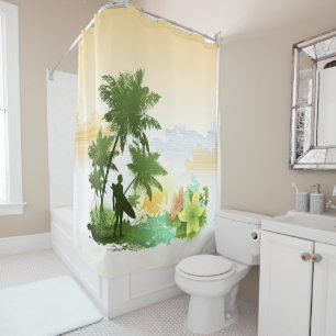 Surfing 6 shower curtain