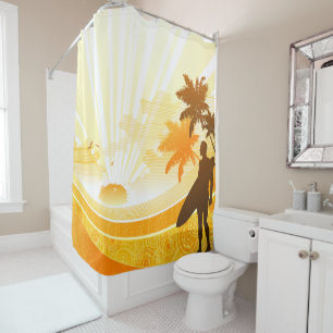Surfing 7 shower curtain