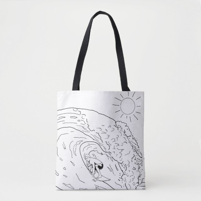 Surfing Adult Colouring Full Tote (Front)