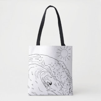 Surfing Adult Colouring Full Tote Bag