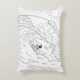 Surfing Adult Colouring Pillow