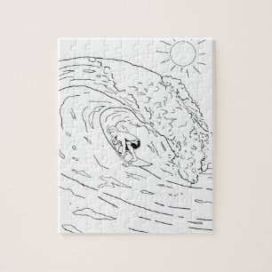 Surfing Adult Colouring Puzzle
