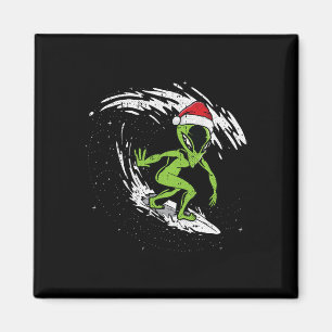 Surfing Alien Christmas In July Beach Summer Vacat Magnet
