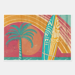 SURFING AND BEACH DESIGN WRAPPING PAPER