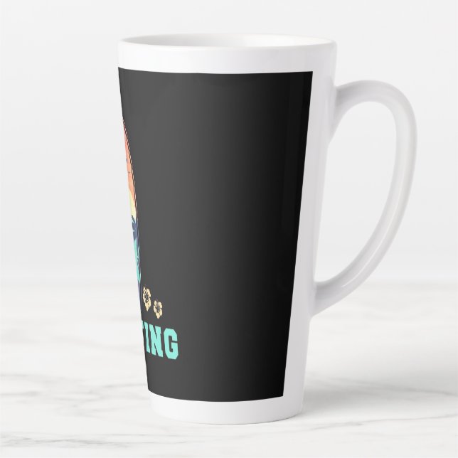 Surfing And Flower Latte Mug (Right)