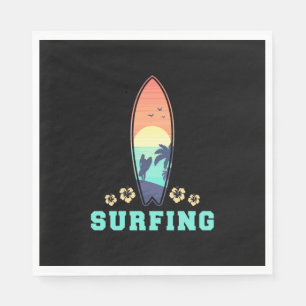 Surfing And Flower Napkin