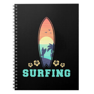 Surfing And Flower Notebook