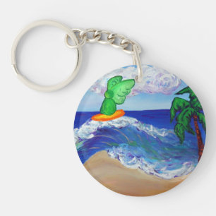 Surfing Angel Raphael Guardian Custom Keychain