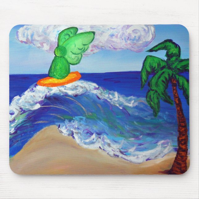 Surfing Angel Raphael Mousepad (Front)