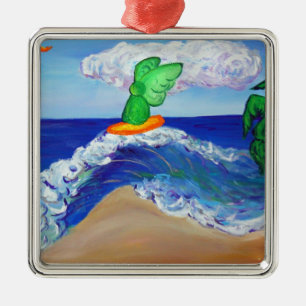 Surfing Angel Raphael Riding Healing Wave Ornament