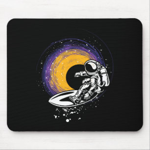 Surfing Astronaut - Galaxy Planets Space Spaceship Mouse Mat