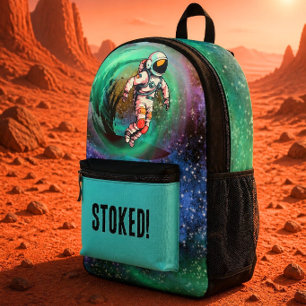 Surfing Astronaut Stoked Backpack