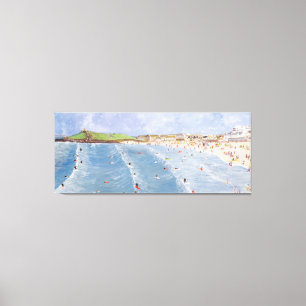 Surfing at Porthmeor Canvas Print