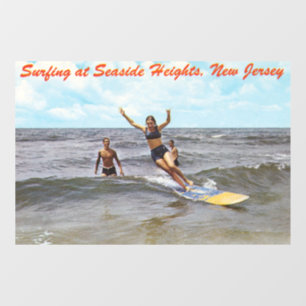 Surfing at Seaside Heights, New Jersey Window Cling