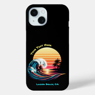 Surfing at Sunset iPhone 15 Case