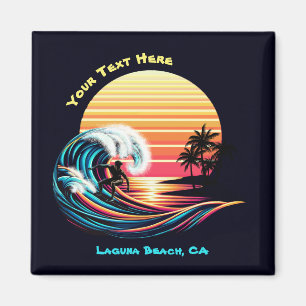 Surfing at Sunset Magnet