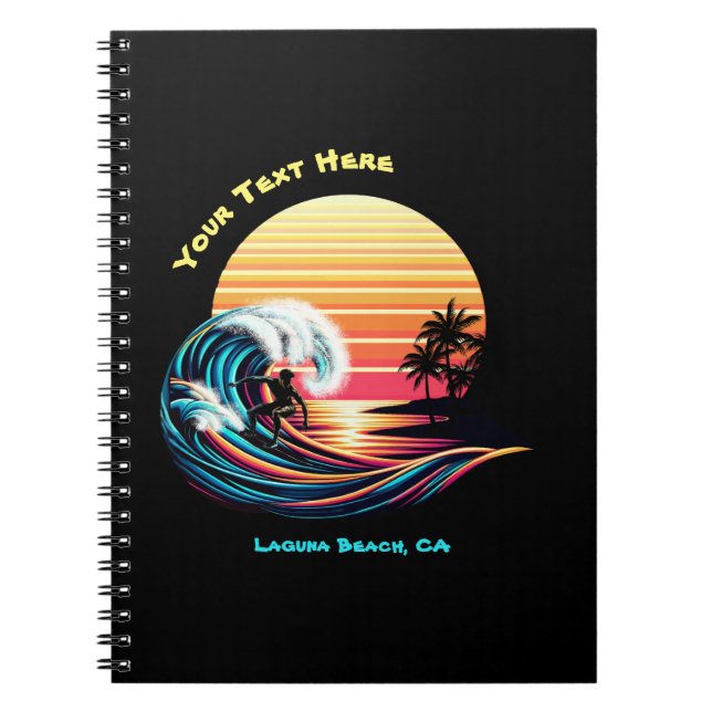 Surfing at Sunset- Notebook (Front)