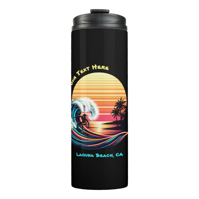 Surfing at Sunset Thermal Tumbler (Front)