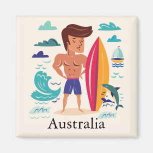 Surfing Australia Custom Name Magnet